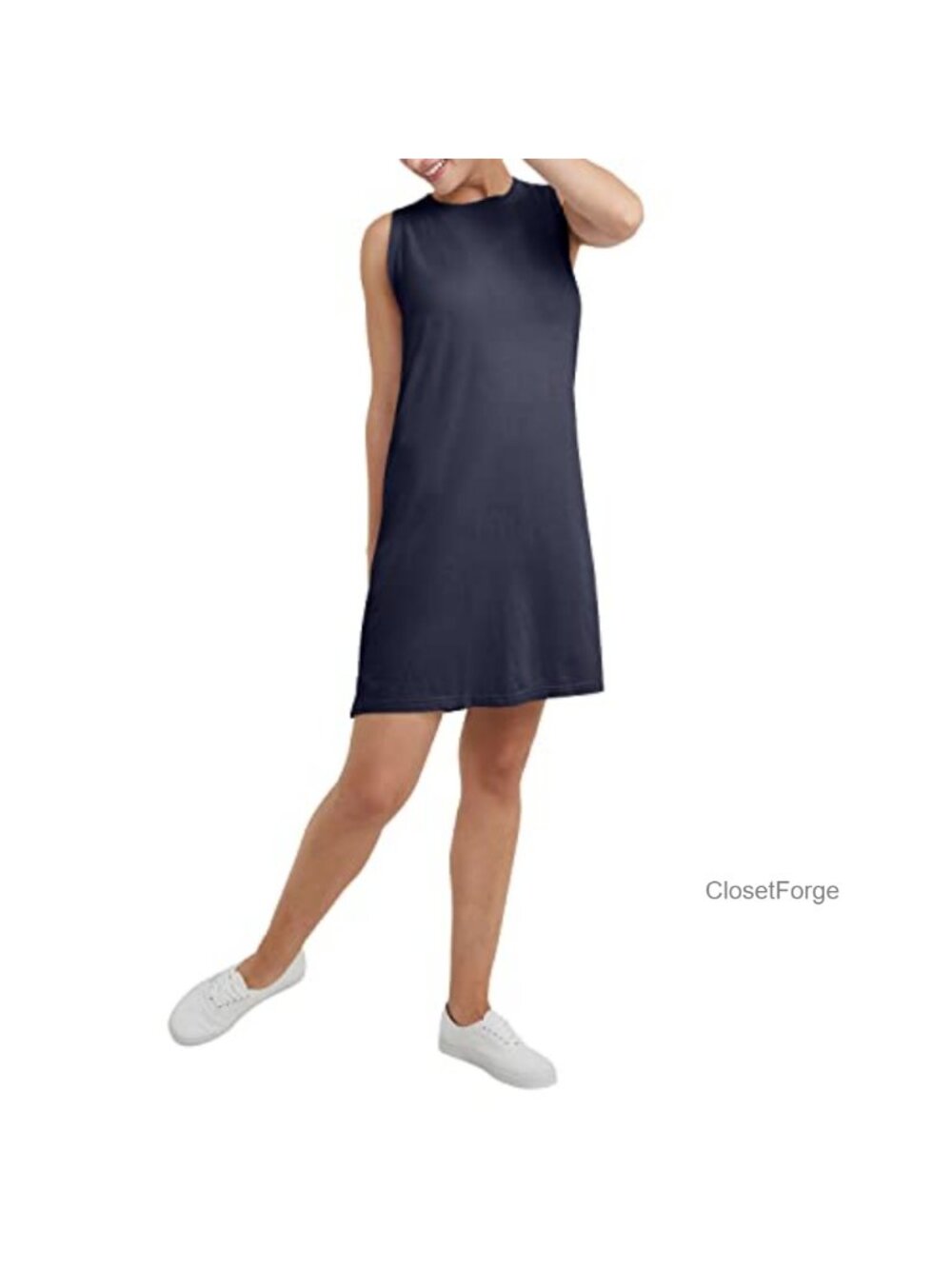Women's Cotton Tank Dress, Garment-Washed, Sleeveless, Relaxed Fit